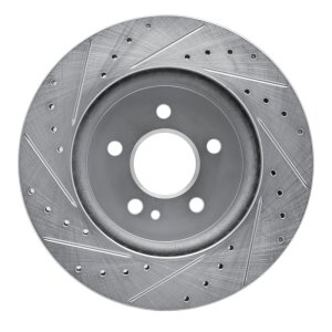 Mercedes-Benz ML430 Brake Rotor (1) - Front Right - R1 Concepts - Drilled & Slotted - Silver - `98-`05